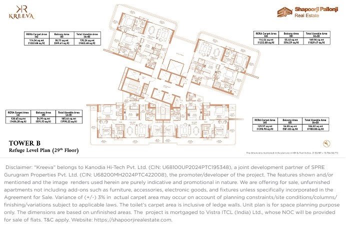 Tower A - Typical Level Plan